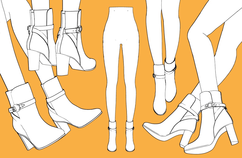 ショートブーツ2+下半身