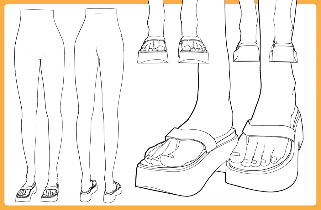 ボリュームソールサンダル3+下半身