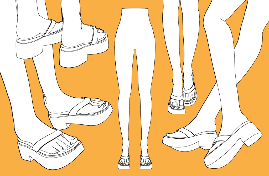 ボリュームソールサンダル3+下半身