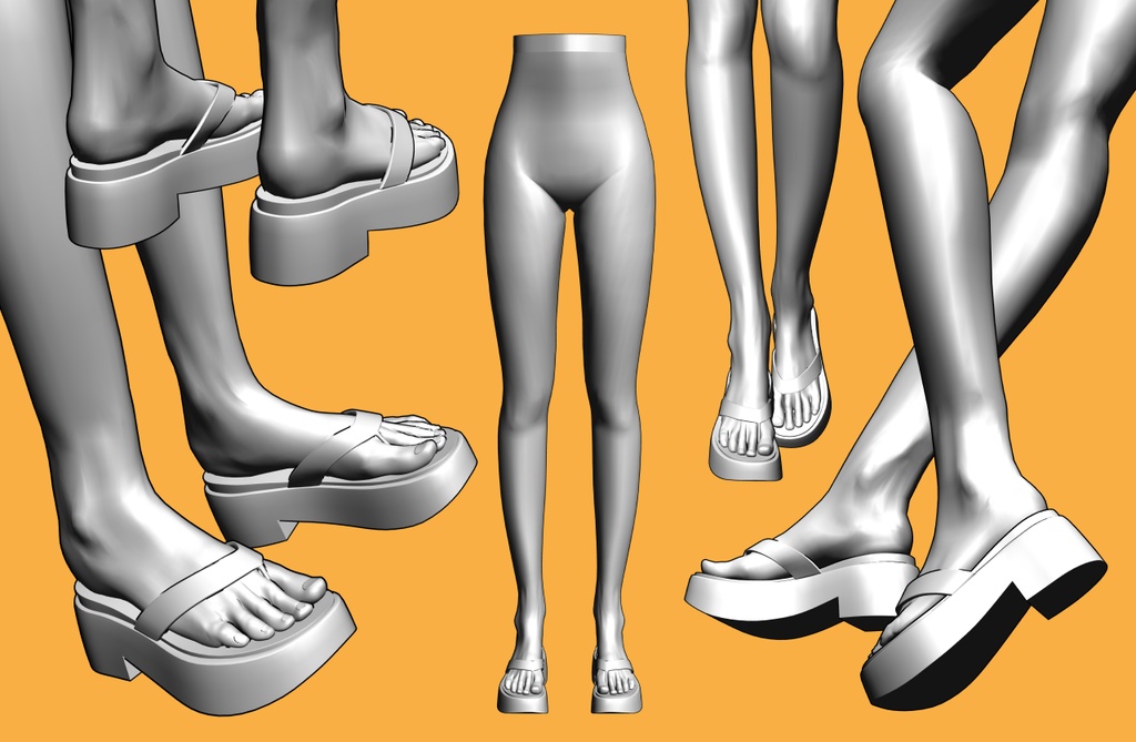 ボリュームソールサンダル3+下半身