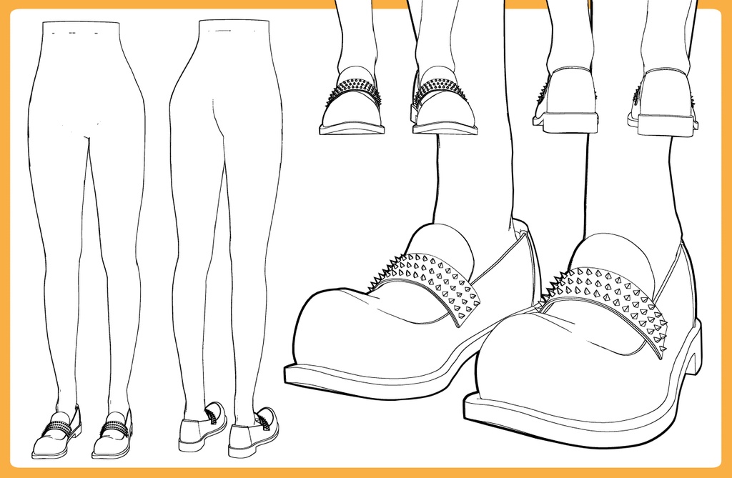 レザーシューズ スパイク+下半身