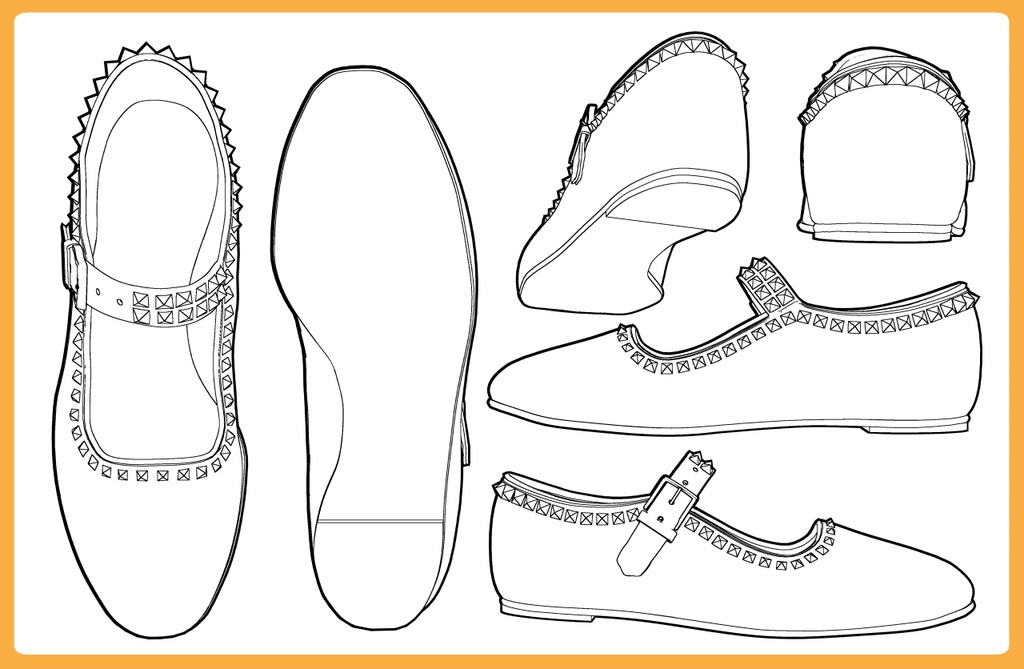 フラットシューズ スタッズ