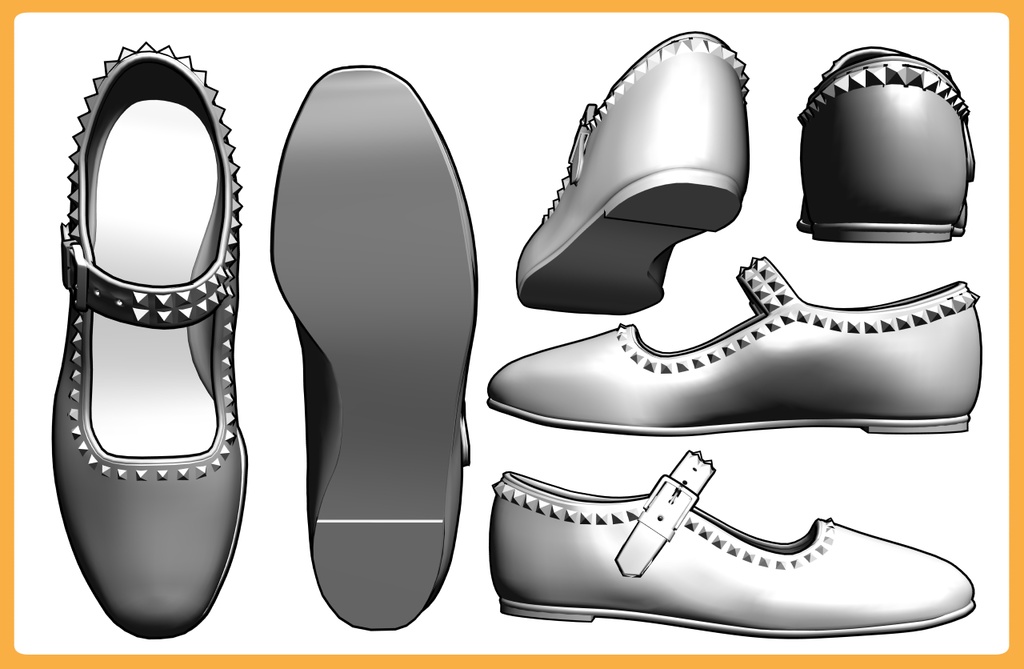 フラットシューズ スタッズ