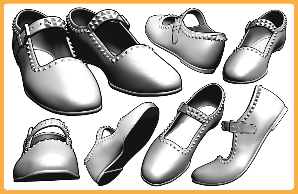 フラットシューズ スタッズ