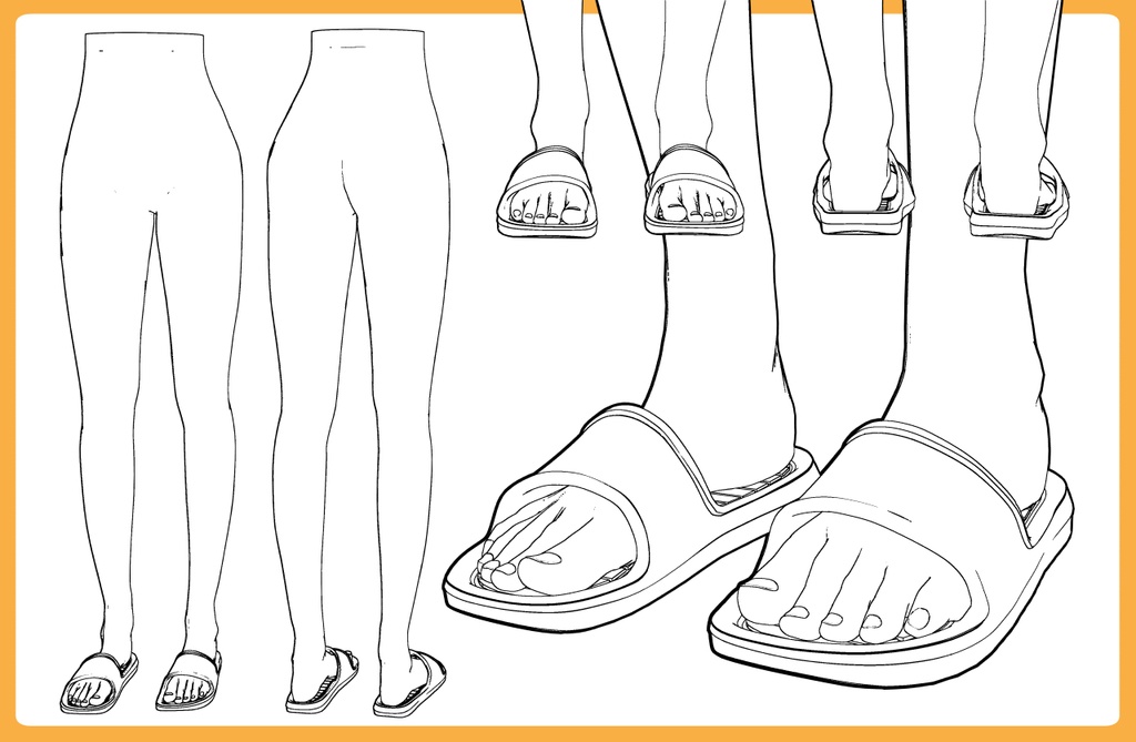 シャワーサンダル+下半身