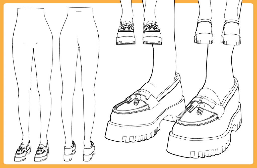 ローファー タッセル+下半身