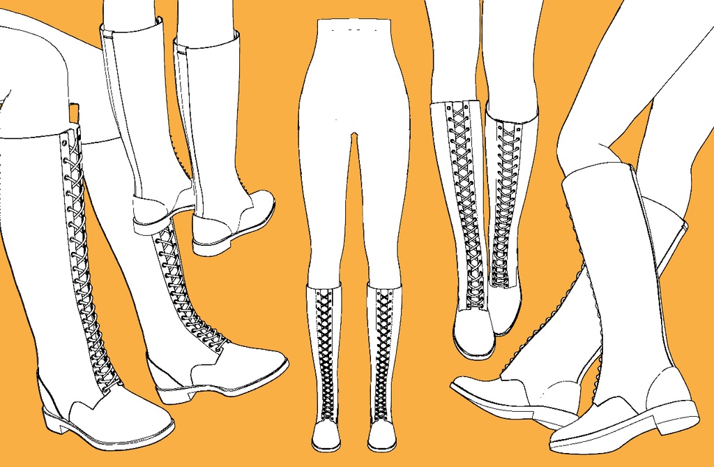 レースアップブーツ ロング2+下半身