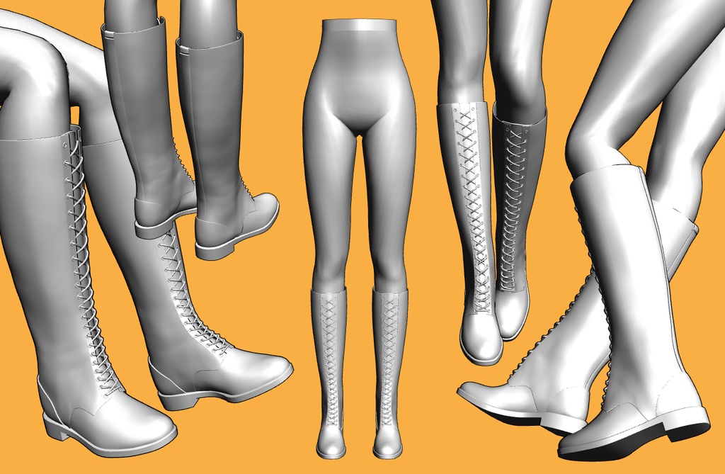 レースアップブーツ ロング2+下半身