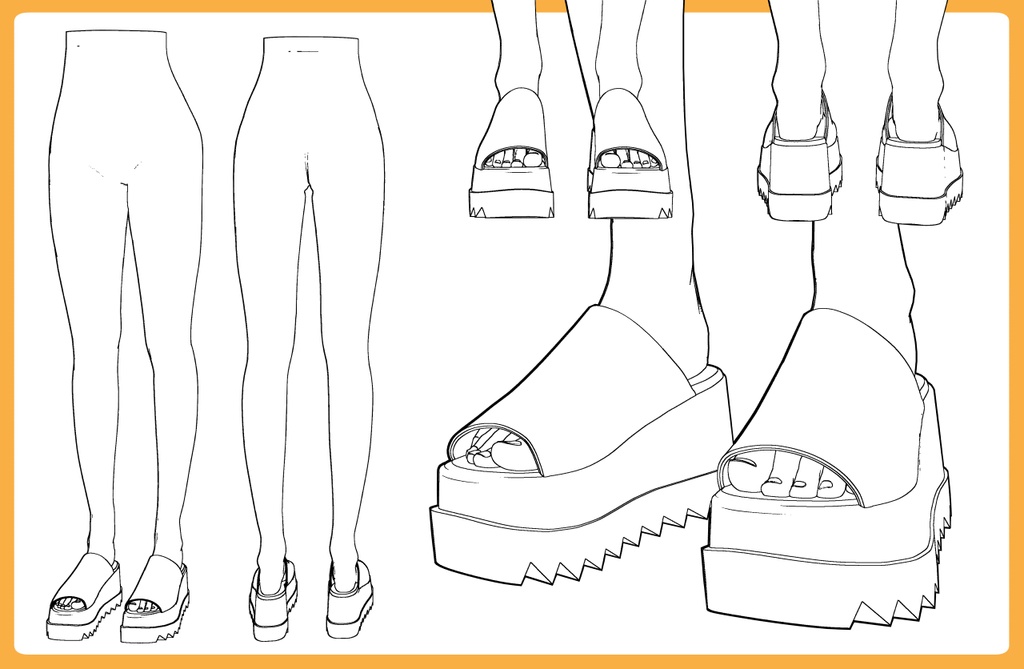 ボリュームソールサンダル4+下半身