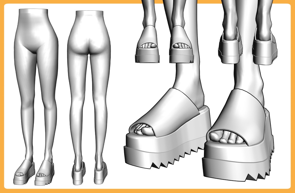 ボリュームソールサンダル4+下半身