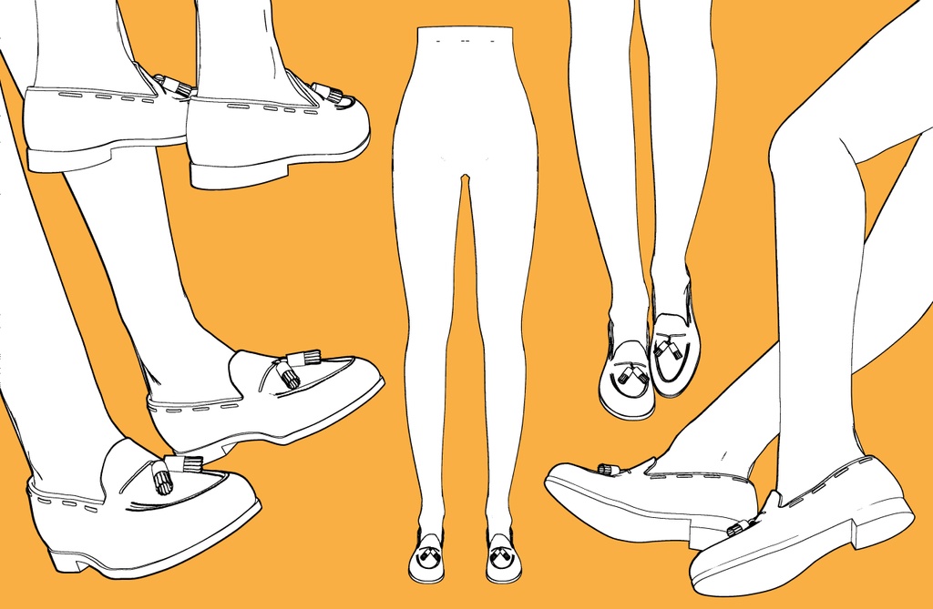 レザーシューズ タッセル+下半身