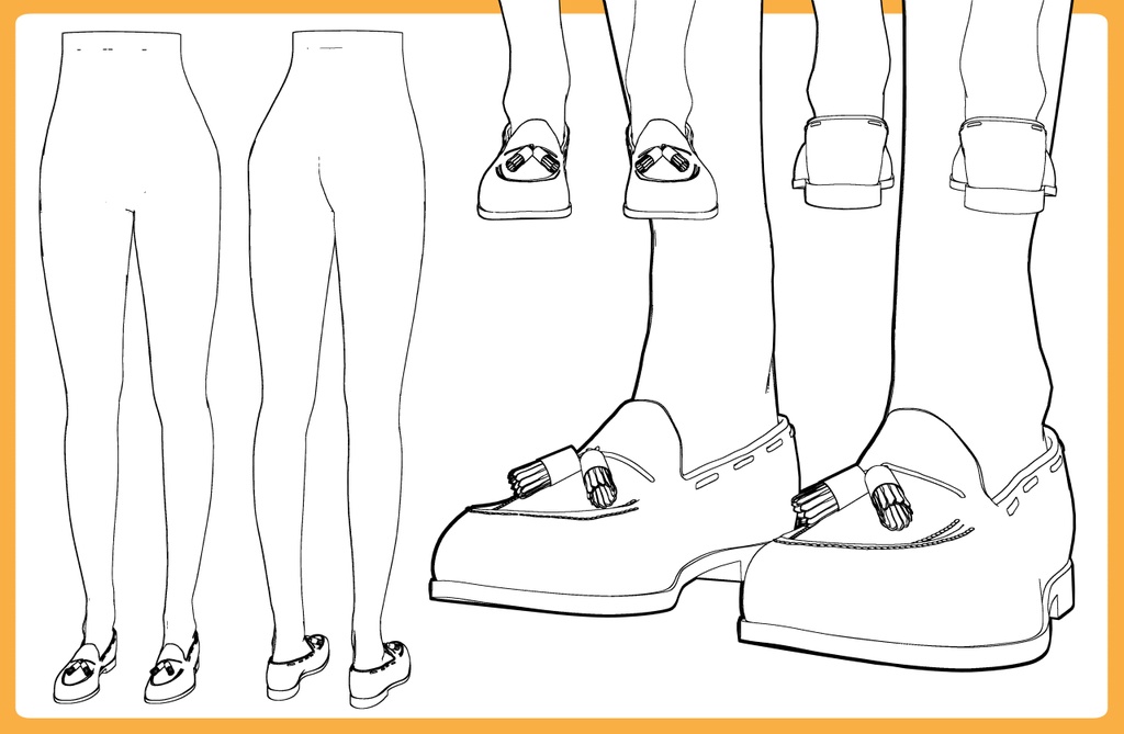 レザーシューズ タッセル+下半身