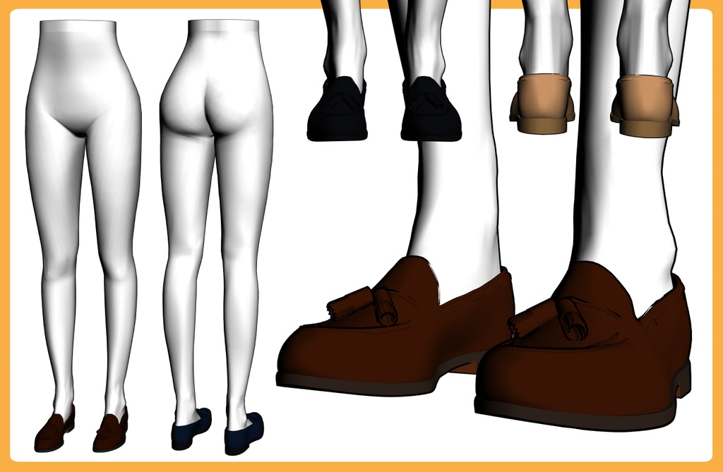 レザーシューズ タッセル+下半身