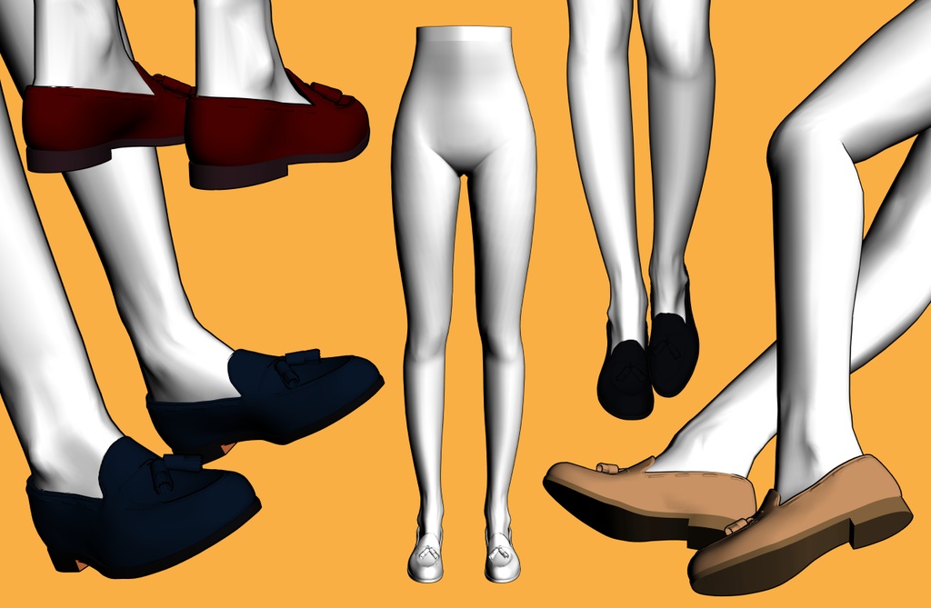 レザーシューズ タッセル+下半身