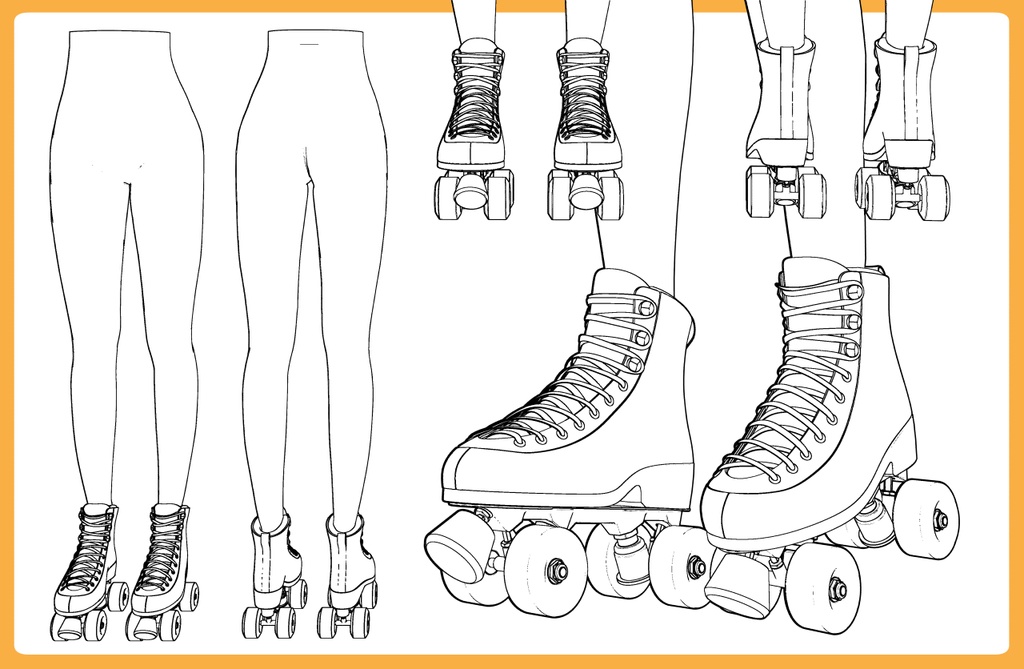 ローラースケート+下半身