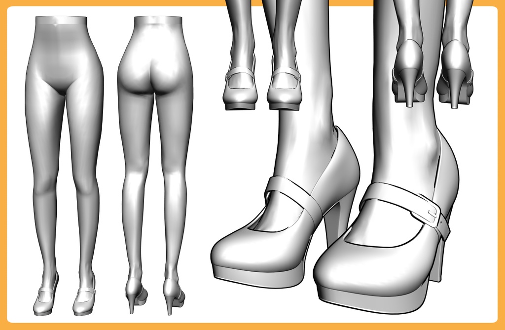 パンプス4+下半身