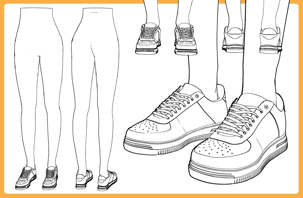 スニーカー8+下半身