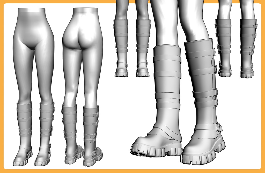 ロングブーツ バックル+下半身