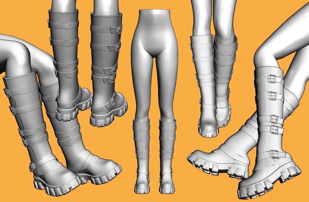 ロングブーツ バックル+下半身