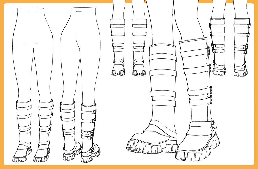 ロングブーツ バックル+下半身