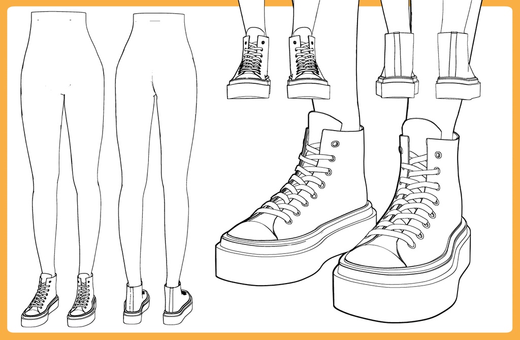 キャンバススニーカー2+下半身