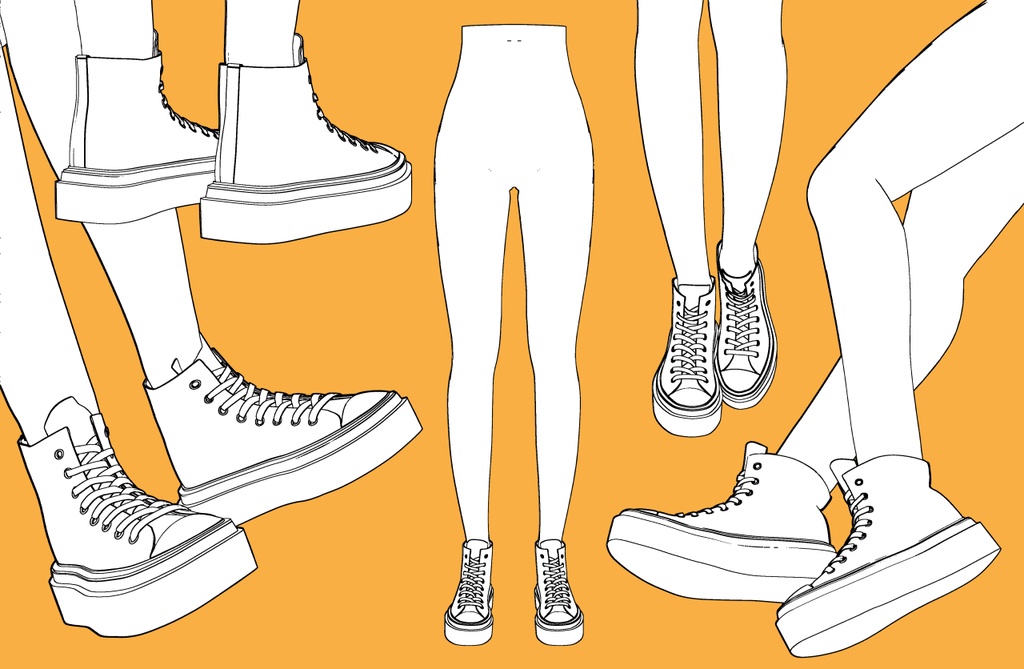 キャンバススニーカー2+下半身