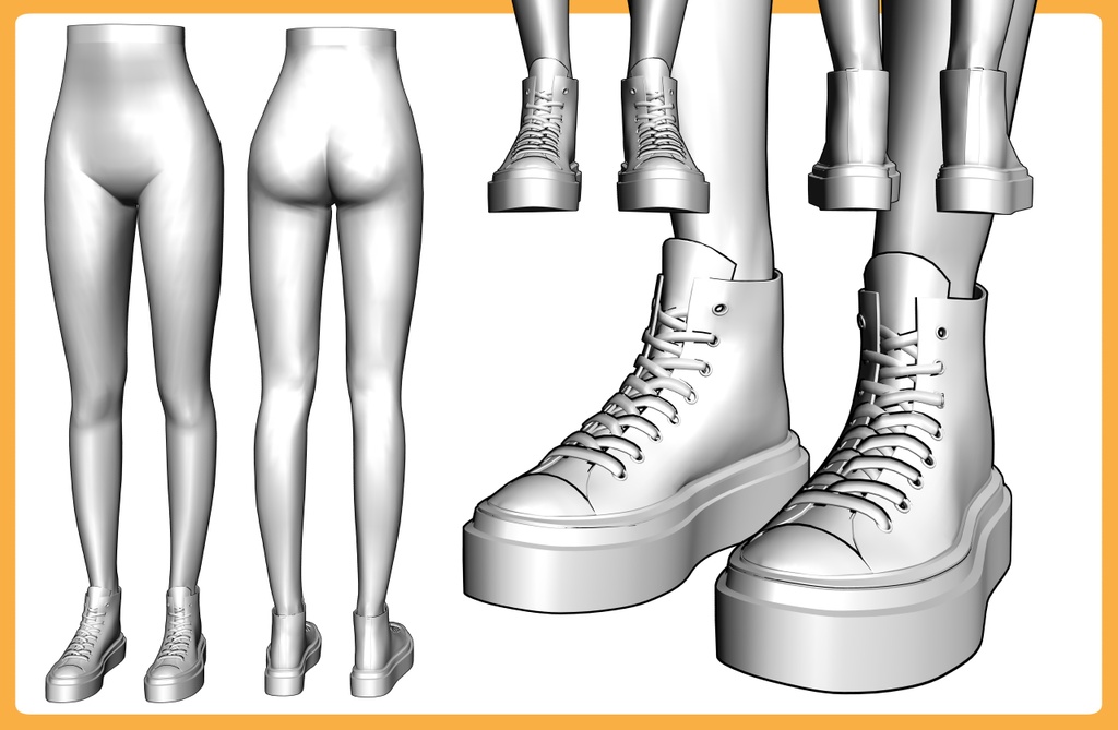 キャンバススニーカー2+下半身