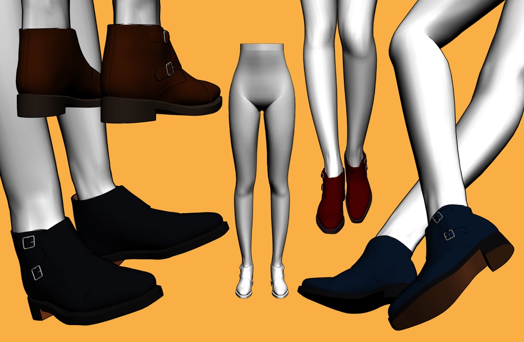 ダブルバックルブーツ+下半身