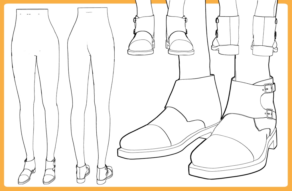 ダブルバックルブーツ+下半身