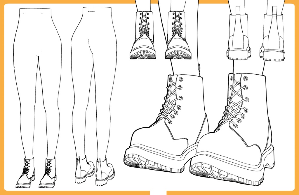 レースアップブーツ2+下半身
