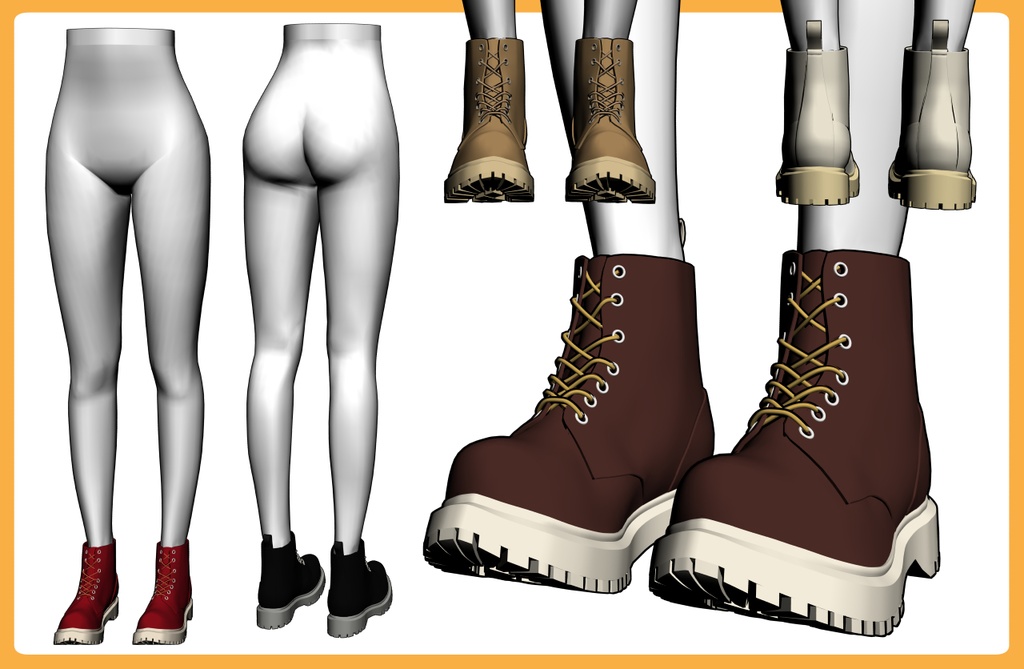 レースアップブーツ2+下半身