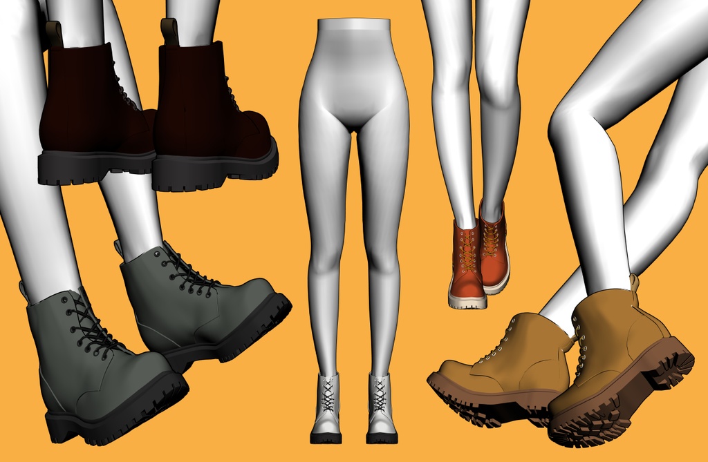 レースアップブーツ2+下半身