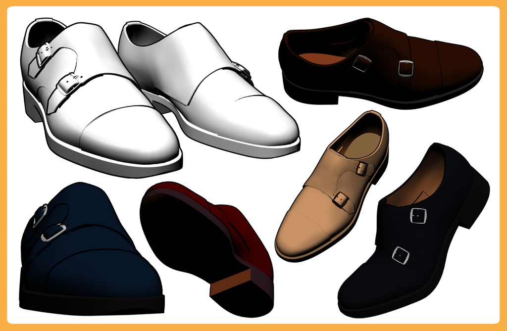 レザーシューズ ダブルモンクストラップ