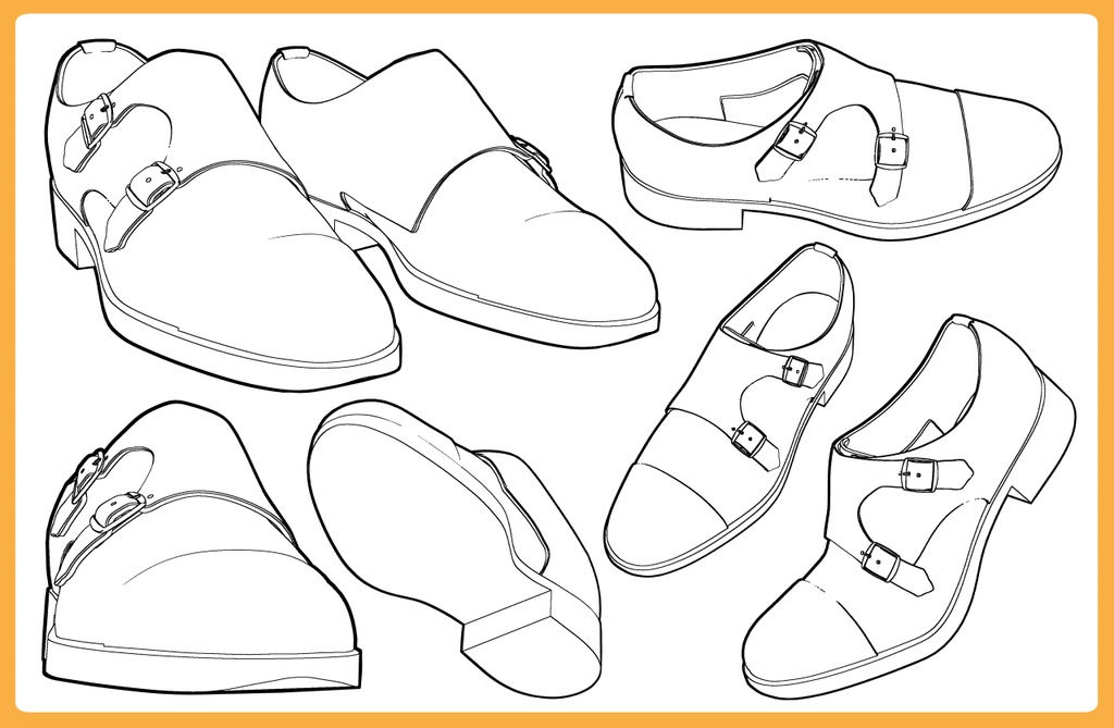 レザーシューズ ダブルモンクストラップ