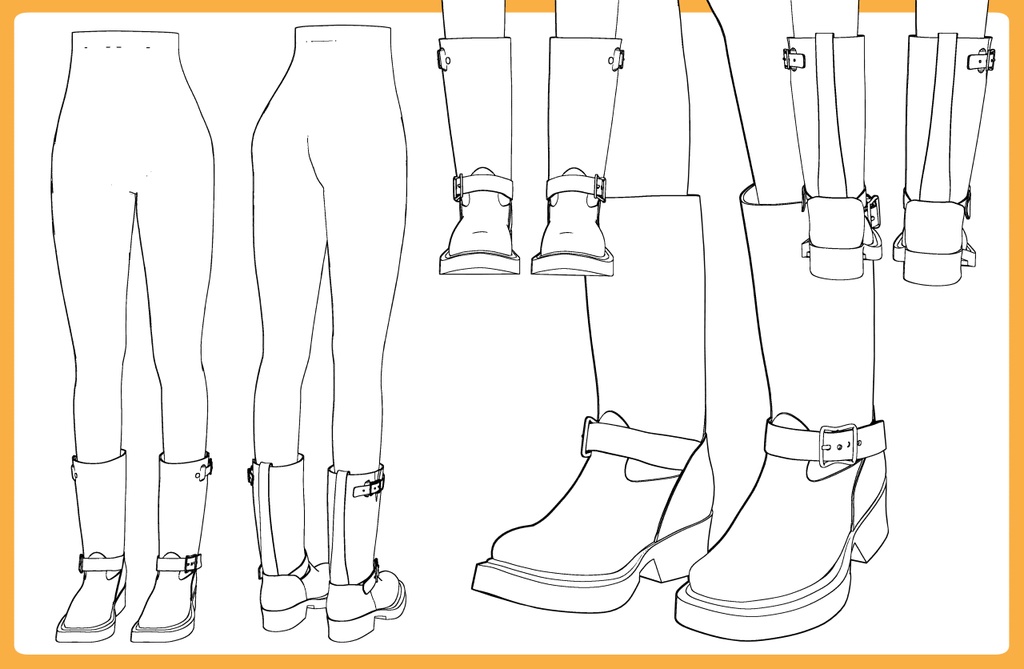 エンジニアブーツ+下半身