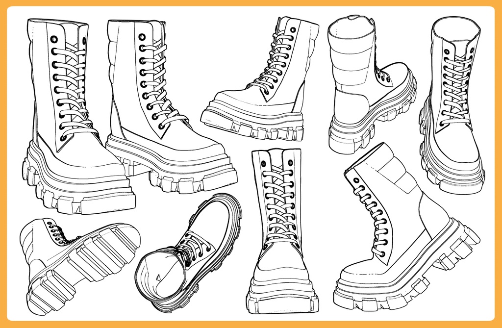 レースアップブーツ 厚底3