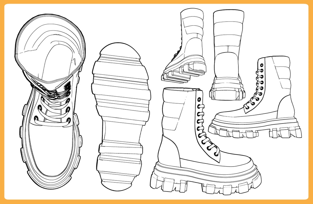 レースアップブーツ 厚底3