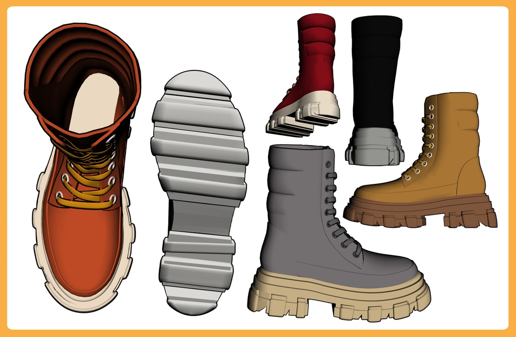 レースアップブーツ 厚底3