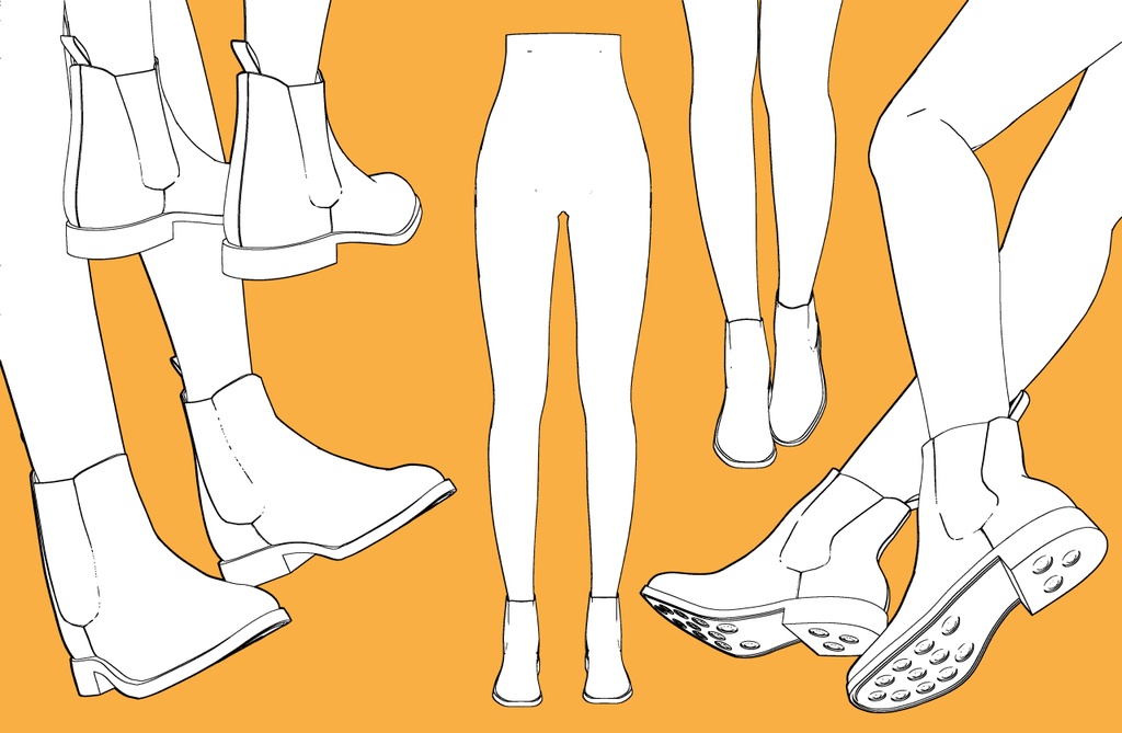 チェルシーブーツ2+下半身