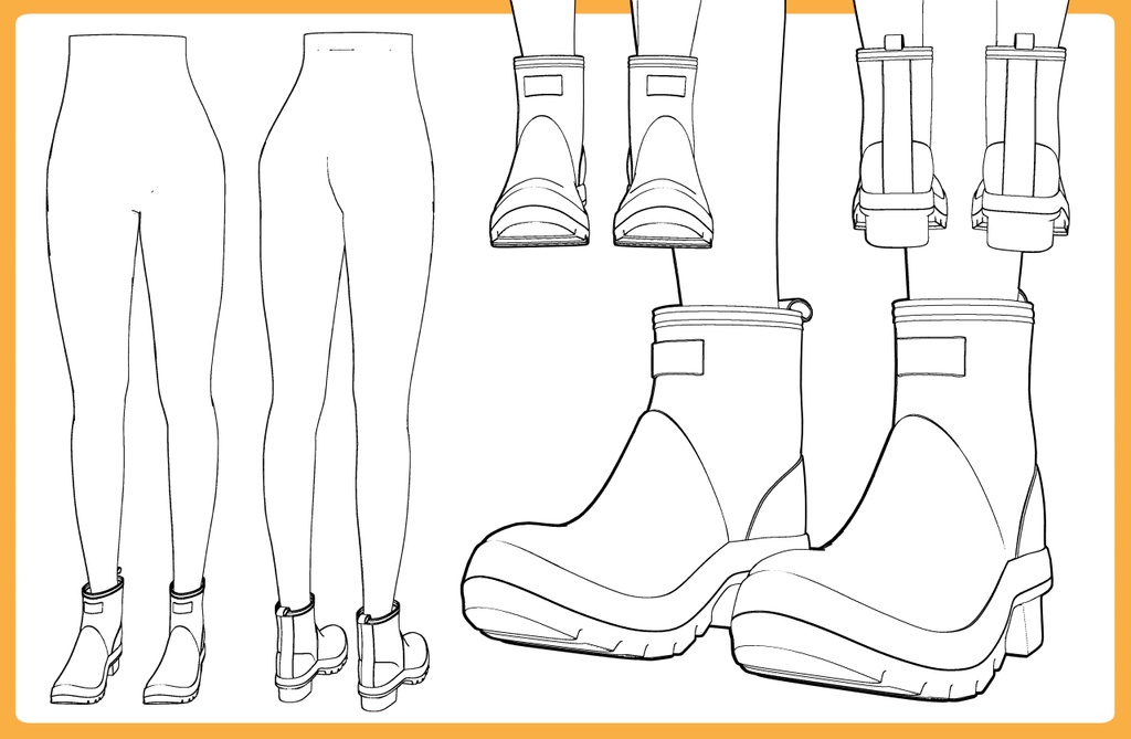 レインブーツ2+下半身