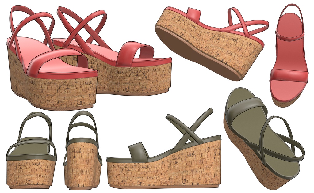 ウェッジソールサンダル PBR