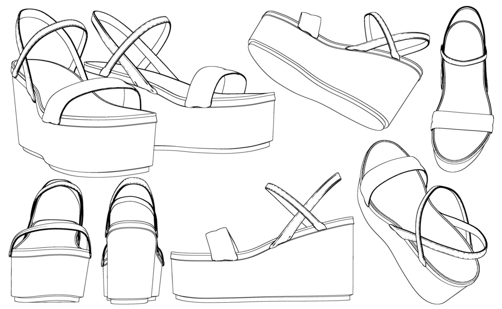 ウェッジソールサンダル PBR