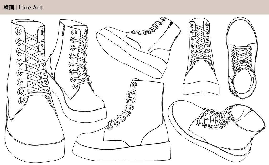 厚底レースアップブーツ 05|STD