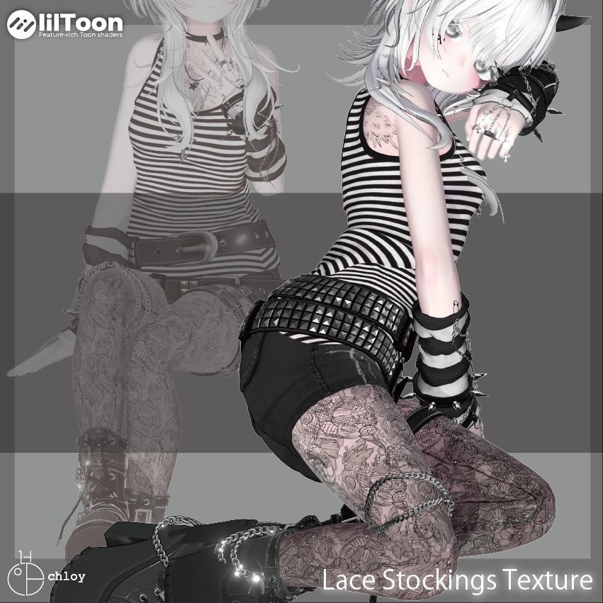 【liltoon】 レースのストッキング Lace Stockings Texture