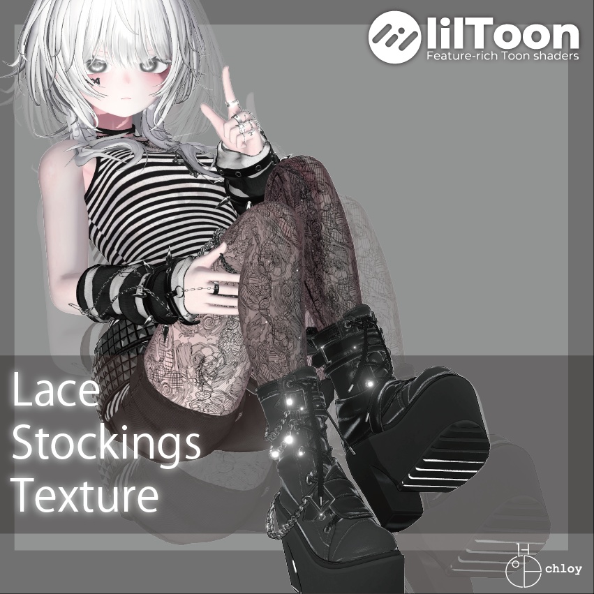【liltoon】 レースのストッキング Lace Stockings Texture