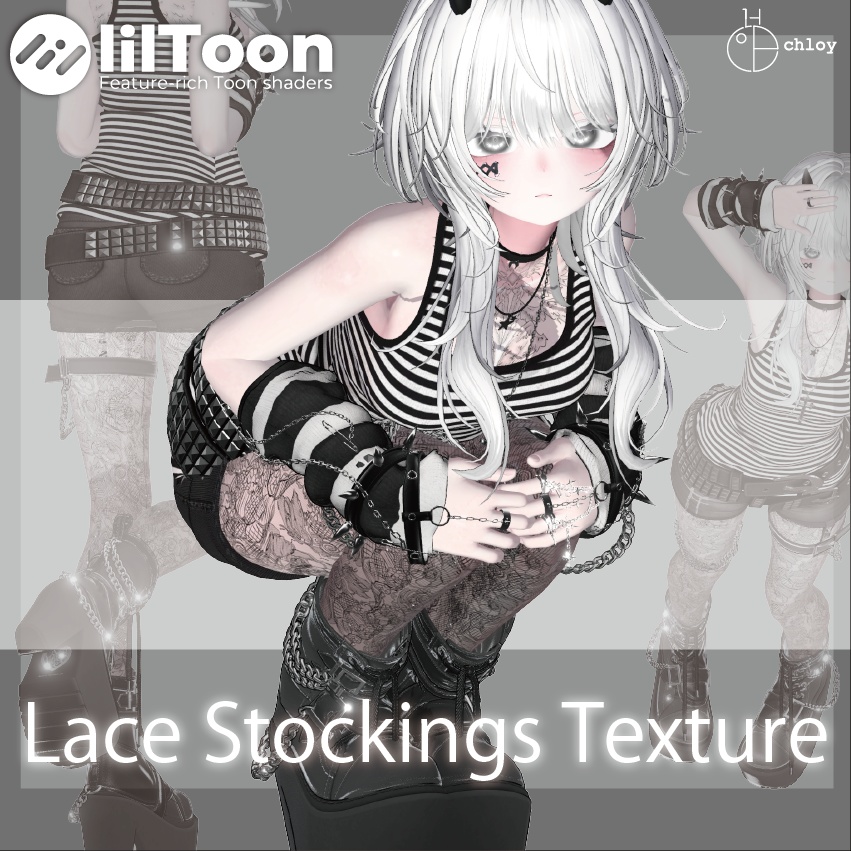 【liltoon】 レースのストッキング Lace Stockings Texture