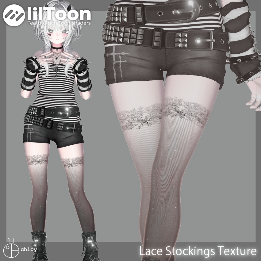 【liltoon】 レースのストッキング Lace Stockings Texture