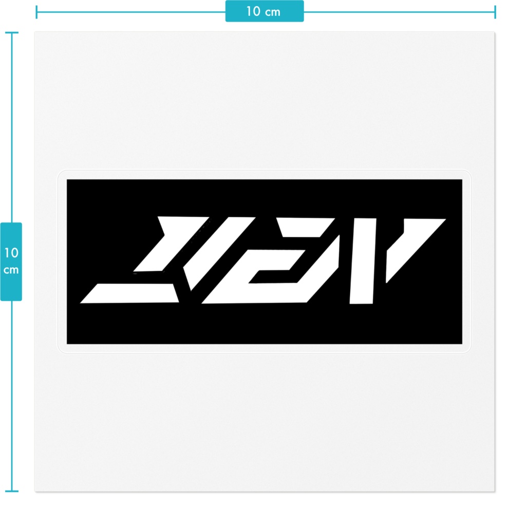 慈焔ロゴステッカー(白文字 黒背景)