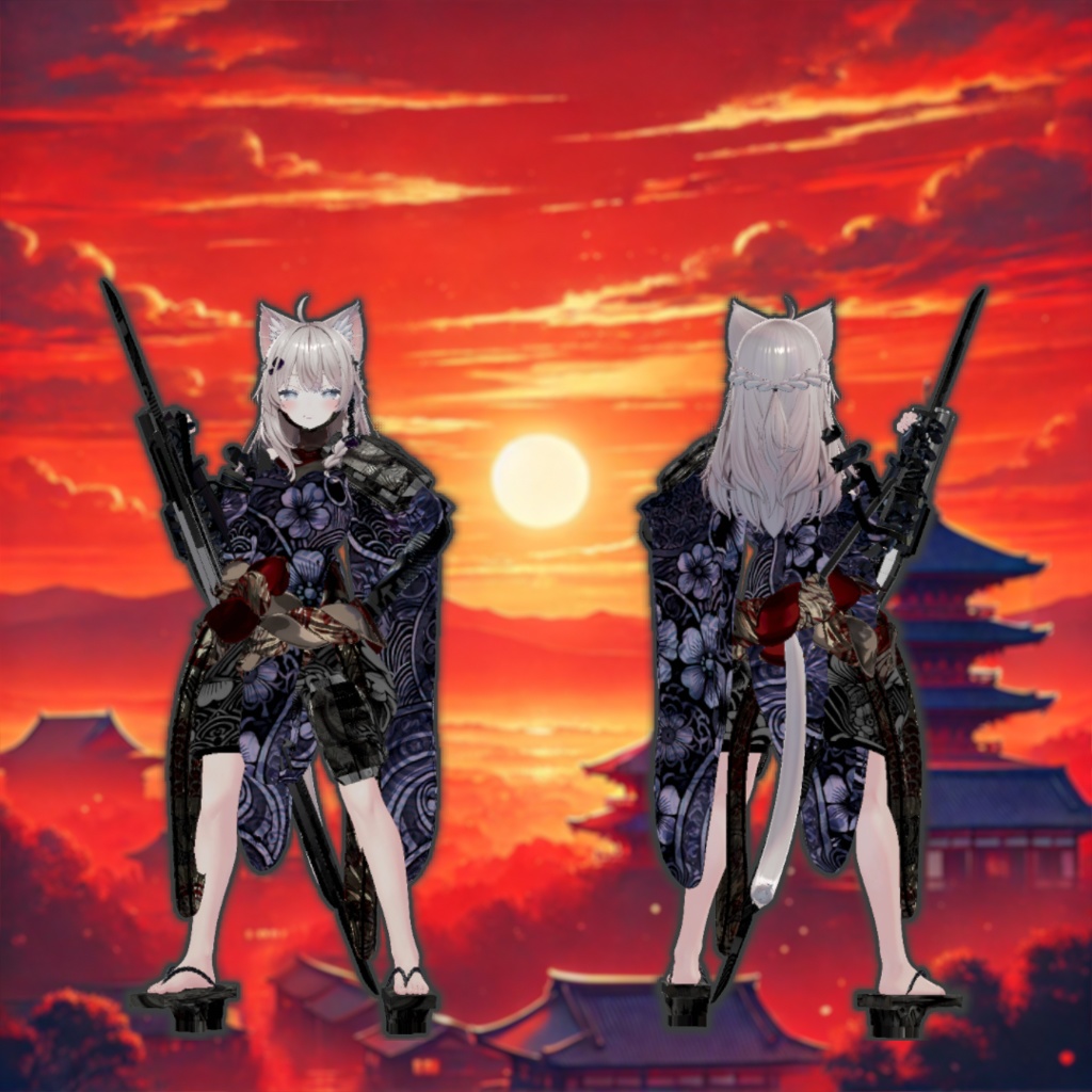 【14アバター対応!/ギミック付き!】和装 -月兎-