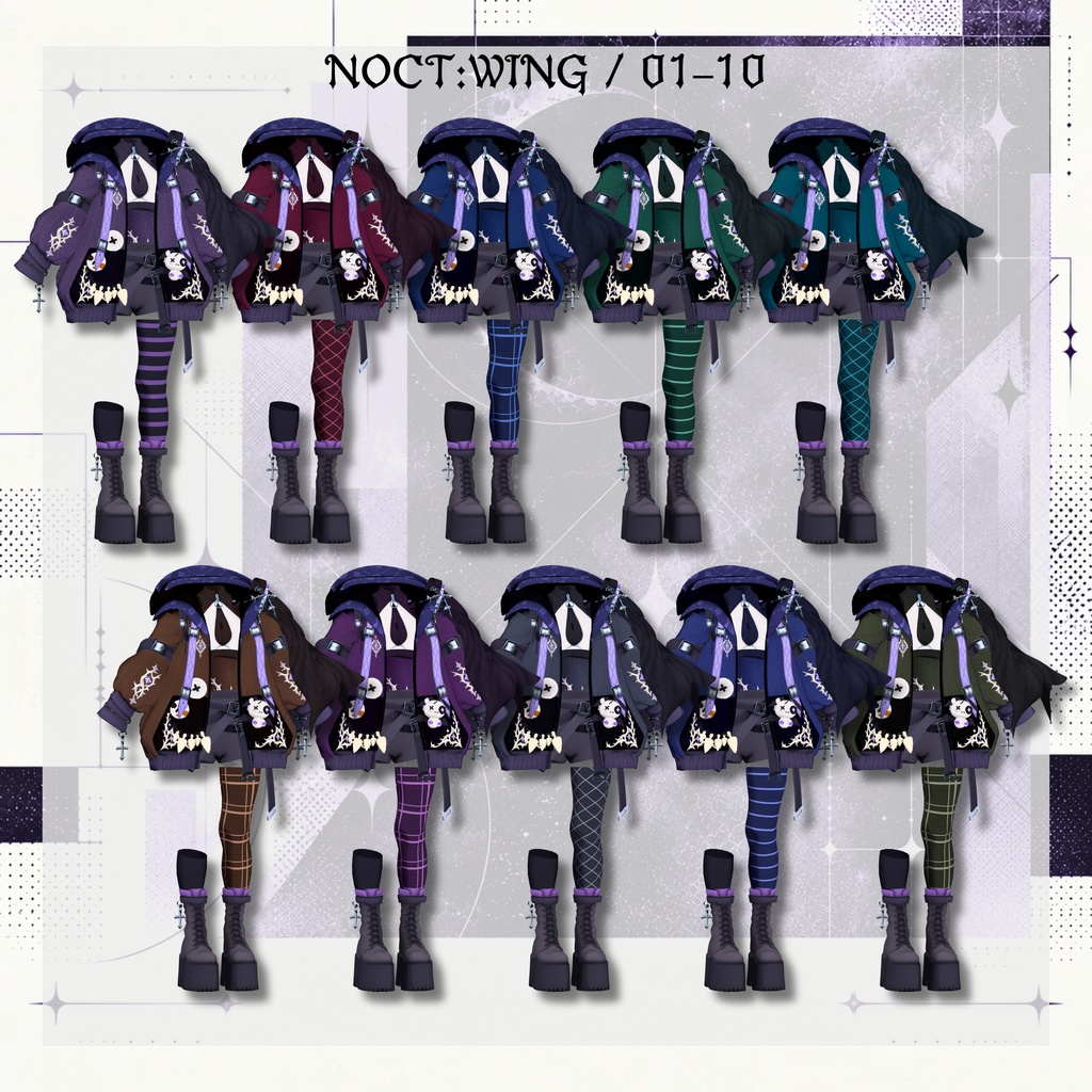 【SALE!】新衣装 🦇NOCT:WING 【25アバター対応!/ギミック付き!】